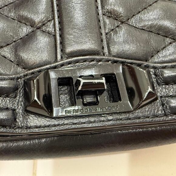Rebecca Minkoff Black Leather Quilted Clutch - Picture 2 of 11